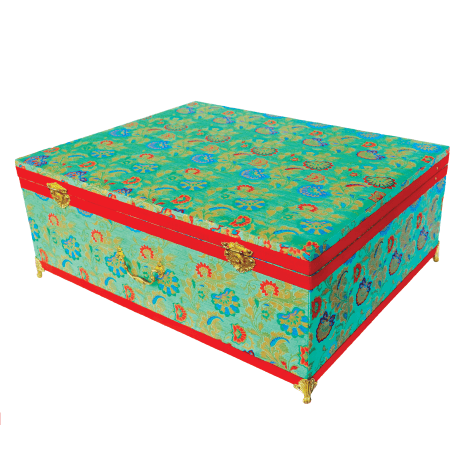 Brocade wooden Small Trousseau Box