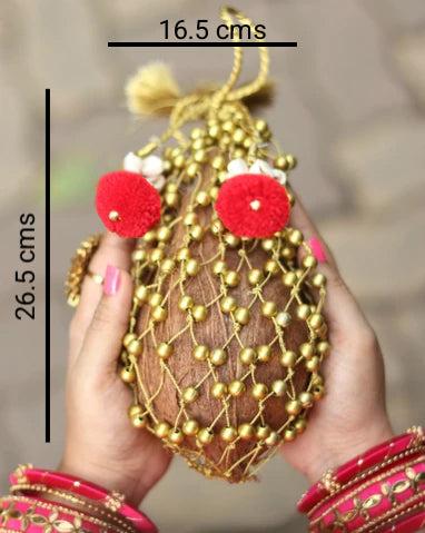 Gold Bead Mesh Decorative Coconut Cover