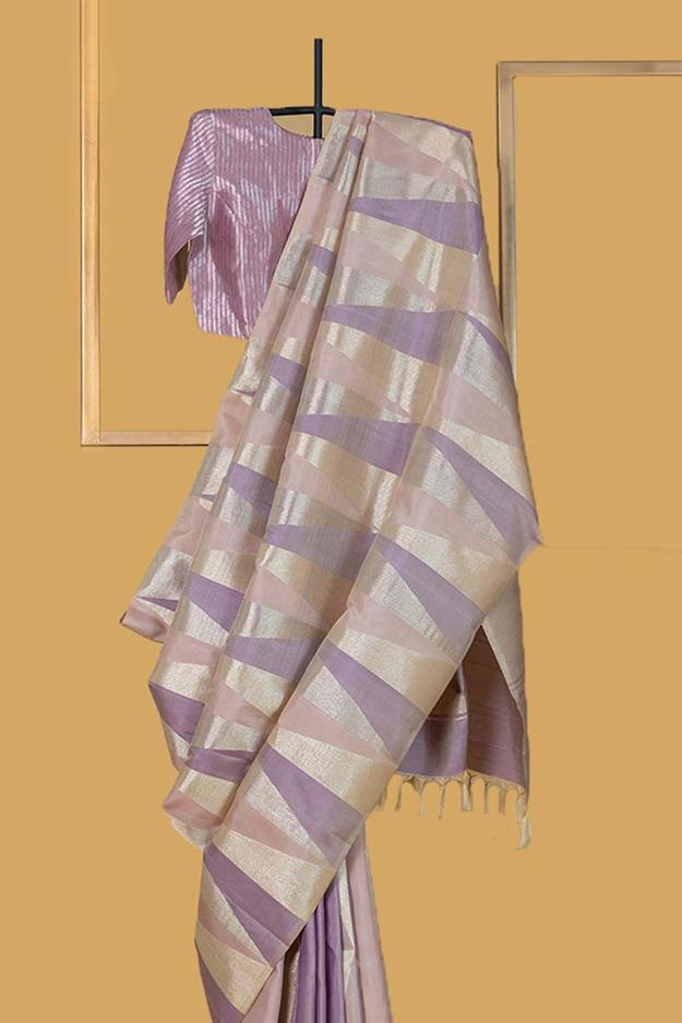 Mauve Kanjeevaram Silk Sari