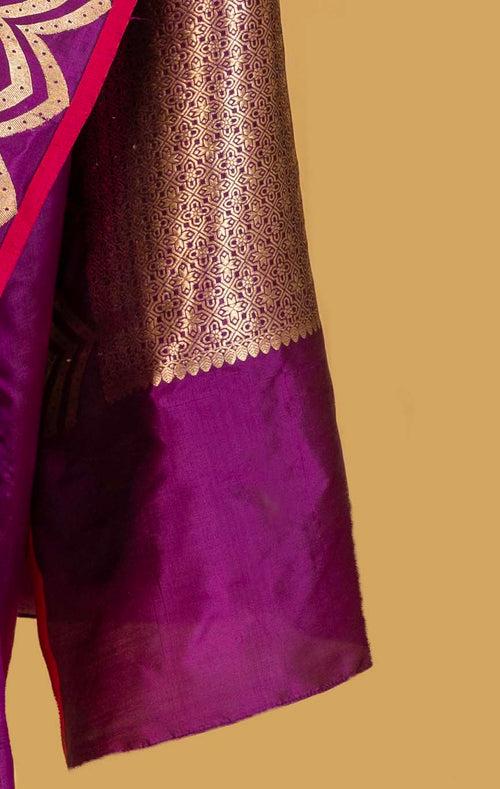 Purple Banarasi Silk Sari