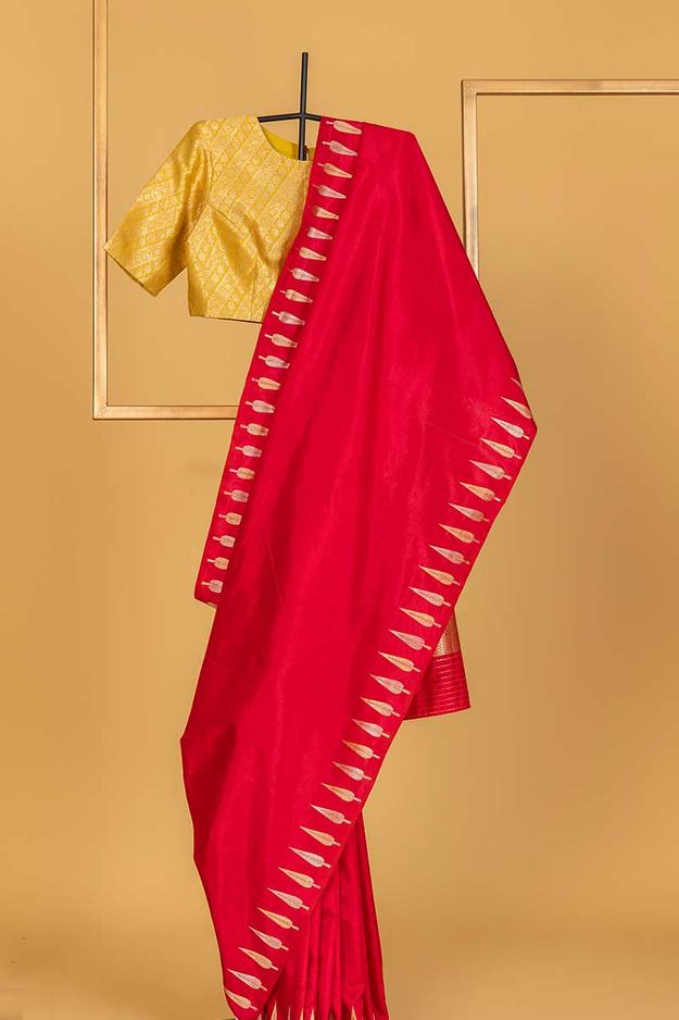 Red Rani Banarasi Silk Sari