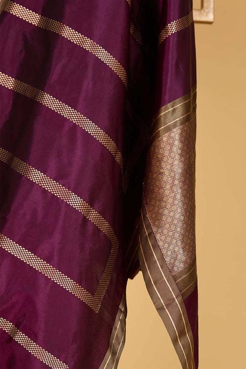 Purple Banarasi Silk Sari