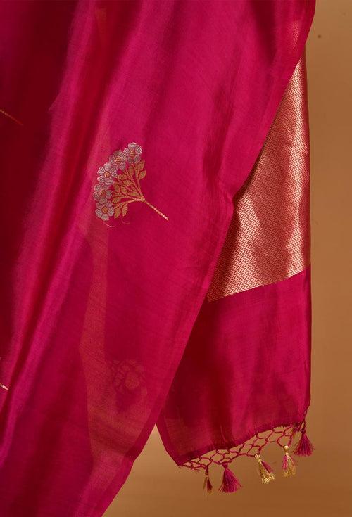 Rani Pink Banarasi Silk Sari