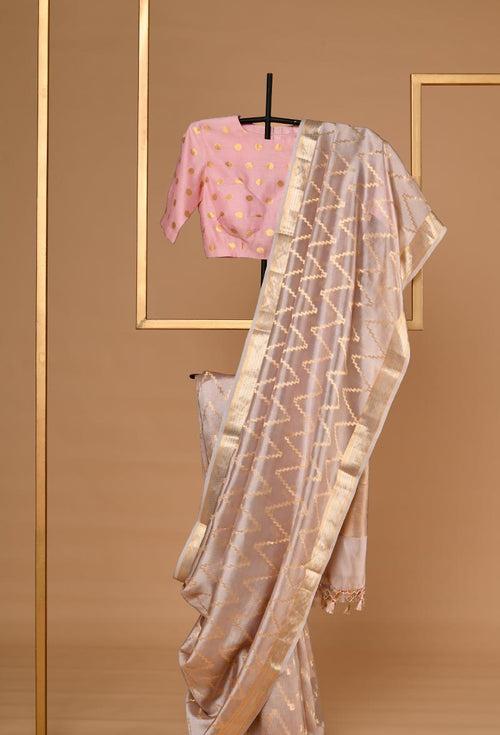 Mauve Banarasi Silk Sari