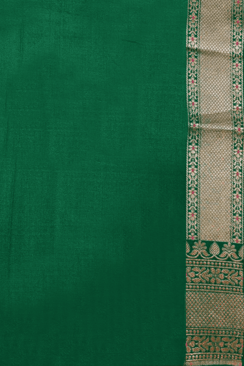 Forest Green Silk Banarasi Sari