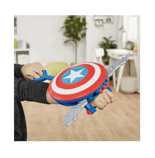 Marvel Mech Strike Mechasaur Captain America Redwing Toy Blaster With 3 Darts