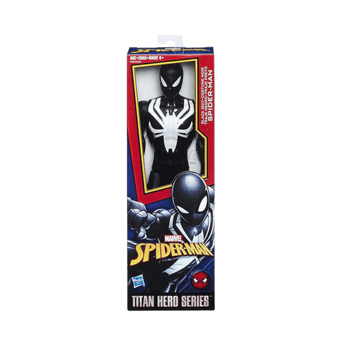 Marvel Spider-Man Titan Hero Series Villains Black Suit Spider-Man 12-Inch-Scale Super Hero Action Figure