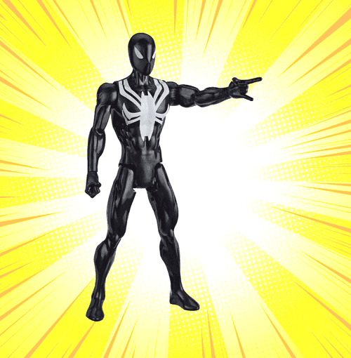Marvel Spider-Man Titan Hero Series Villains Black Suit Spider-Man 12-Inch-Scale Super Hero Action Figure