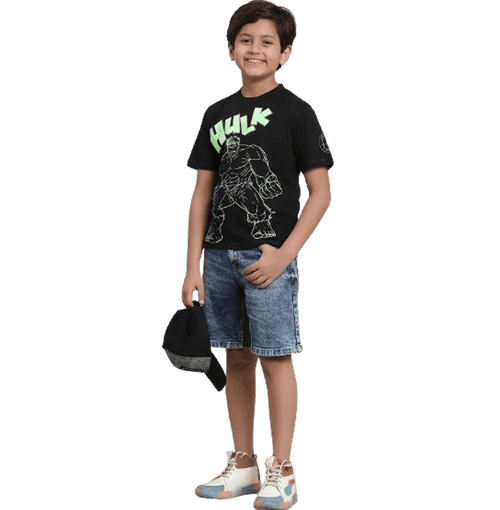 Hulk 0755 Black Kids Boys T Shirt