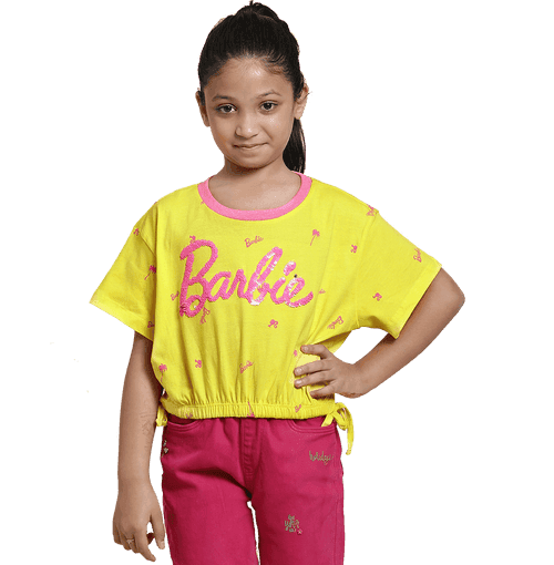 Barbie 1449 Blazing Yellow Kids Girls T Shirt