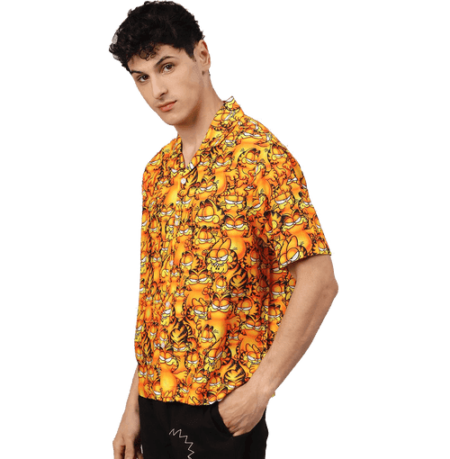 Garfield 1558 Orange Mens Shirt