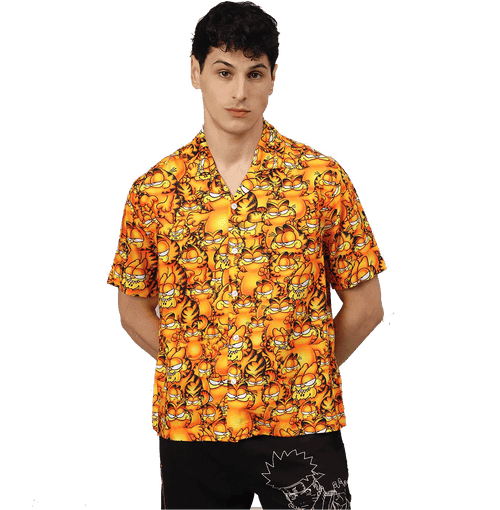 Garfield 1558 Orange Mens Shirt