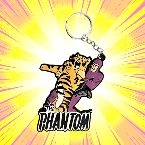 Phantom With Tiger Rubber Keychain