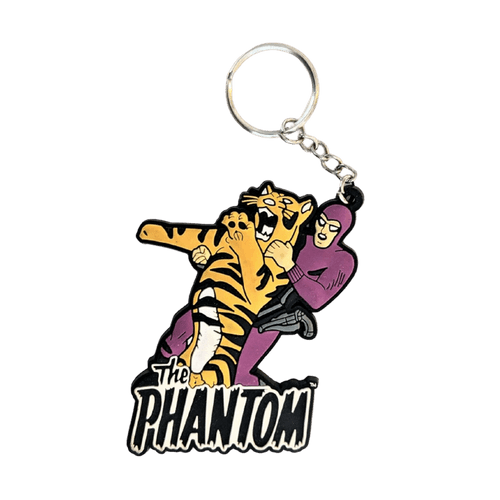 Phantom With Tiger Rubber Keychain