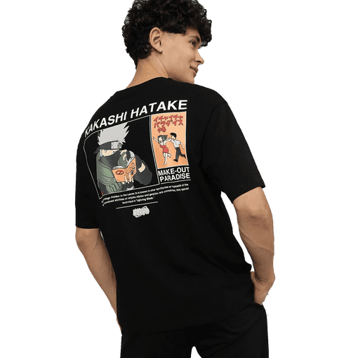 Naruto 1645 Black Loose Fit T Shirt