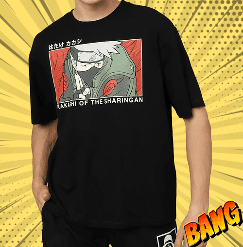 Naruto 1645 Black Loose Fit T Shirt