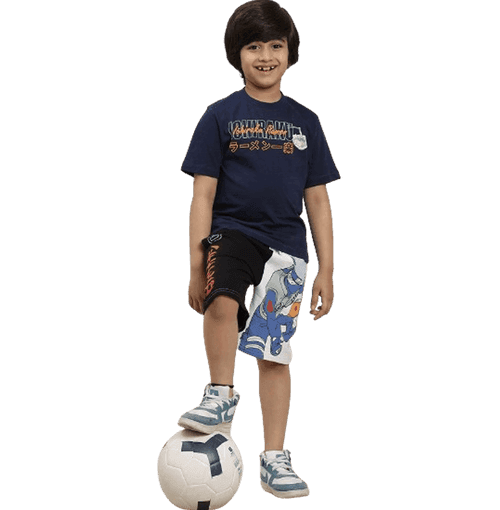 Naruto 649 Navy Peony Kids T Shirt