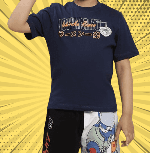 Naruto 649 Navy Peony Kids T Shirt