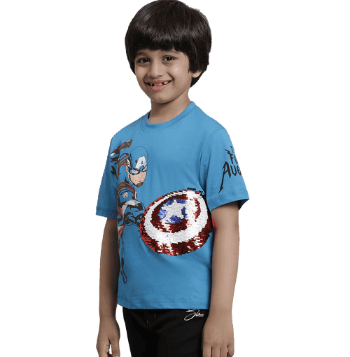 Captain America 955 Dresden Blue Kids Boys T Shirt