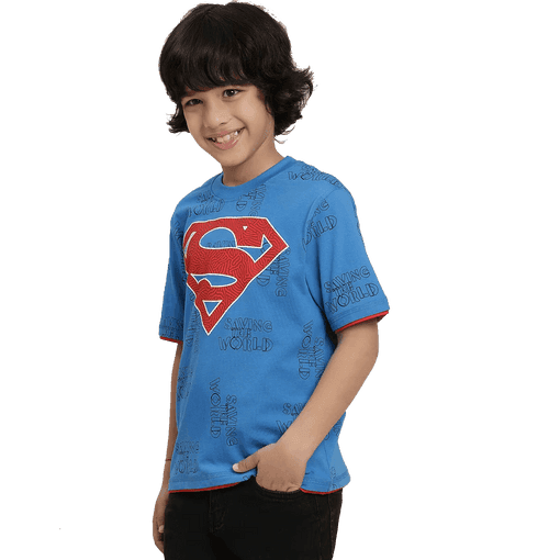 Superman 1690 Dresden Blue Kids Boys T Shirt