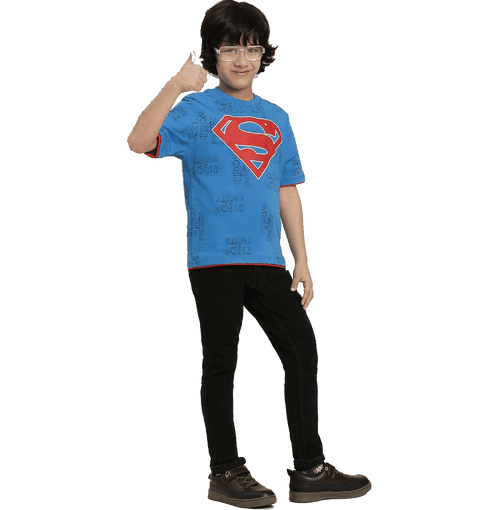 Superman 1690 Dresden Blue Kids Boys T Shirt