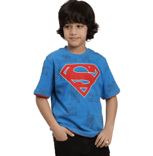 Superman 1690 Dresden Blue Kids Boys T Shirt