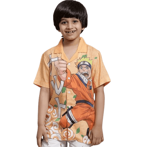 Naruto 1309 Peach Kids Boys Shirt