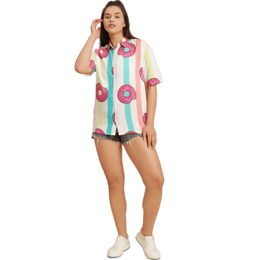 Donut Dream Printed White Unisex Shirt