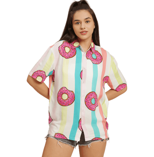 Donut Dream Printed White Unisex Shirt