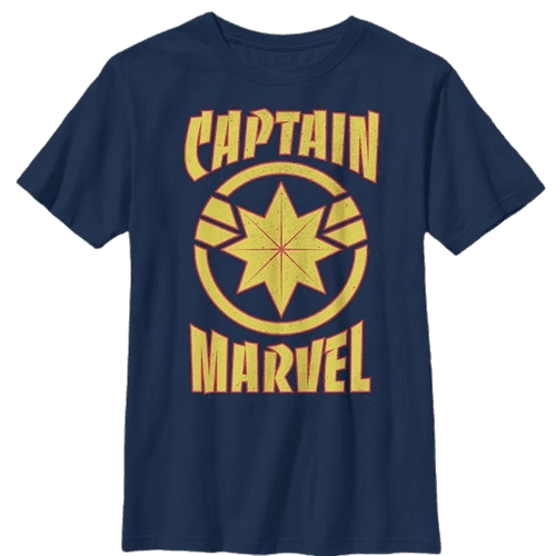 Captain Marvel Blue Kids T Shirt