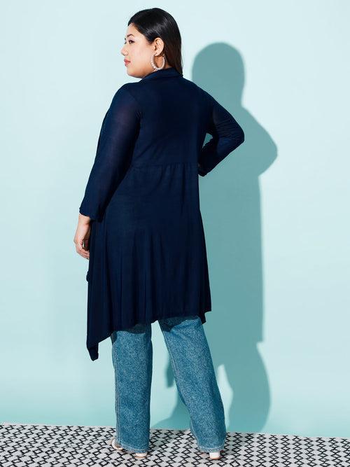 Solid Women Plus Size Long Shrug-1966PLUS