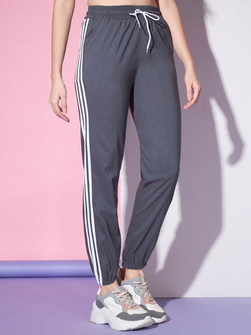 Toko Twill Women Mid-Rise Joggers Track Pant with Contrast Taping-3309