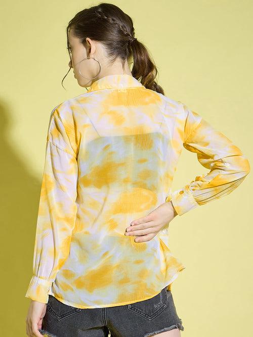 Tie & Dye Oversized Women Shirt | Casual Shirts-3379-3380