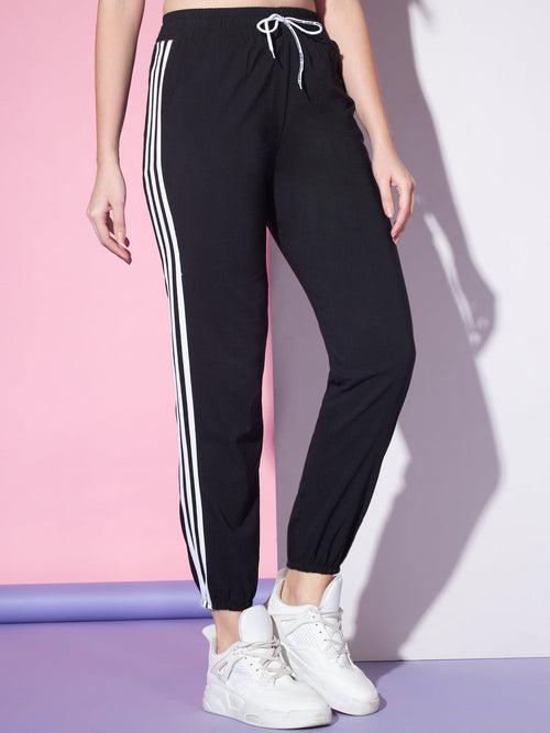 Toko Twill Women Mid-Rise Joggers Track Pant with Contrast Taping-3309