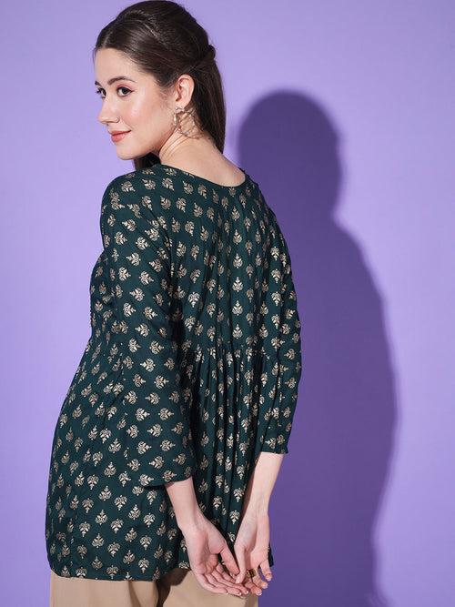 Cotton Block Print Short Women Jaipuri Kurti Top-3182