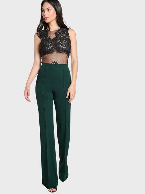 Lycra Full Length Women Trouser Pant-3116