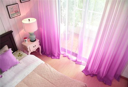 Shading Effect Premium Blackout Curtains - Rose Violet