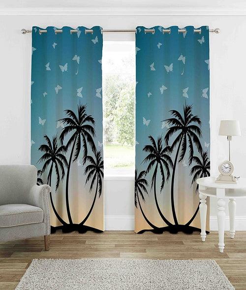 Digital Heavy Long Crush Curtains - The Palm Magic