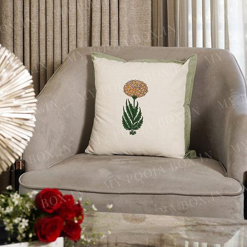 Yellow Poppy Floral Cushion Cover