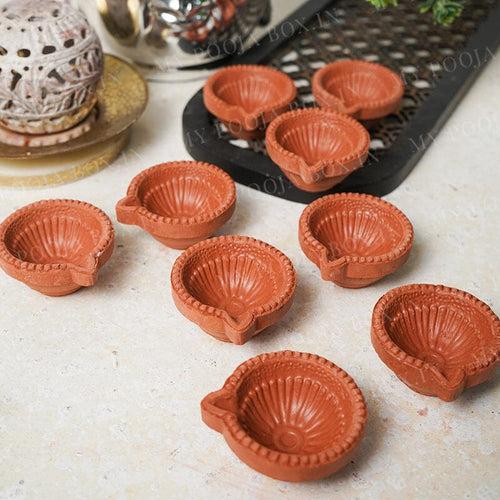 Aesthetic Mitti Diya (Set of 9)