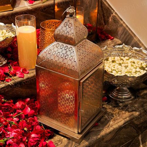 Twilight Silver Moroccan Lantern