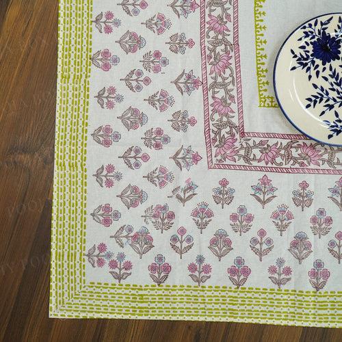 Gul Nilofer Block Printed Table Cover