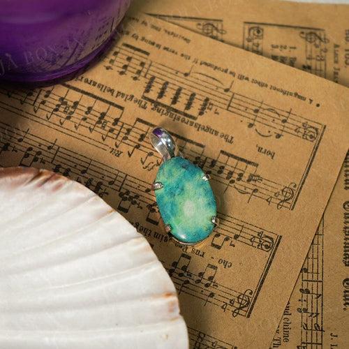 Sterling Silver Turquoise Crystal Pendant
