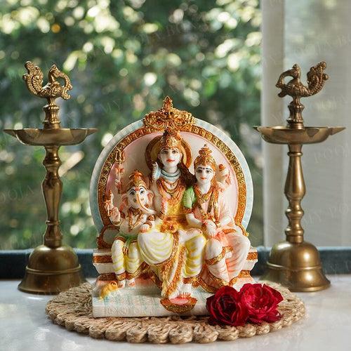 Divine Marble Dust Shiv Parivar Idol