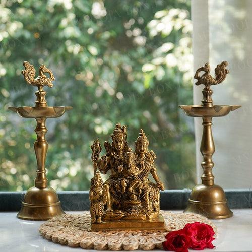 Antique Brass Shiv Parivar Family Idol
