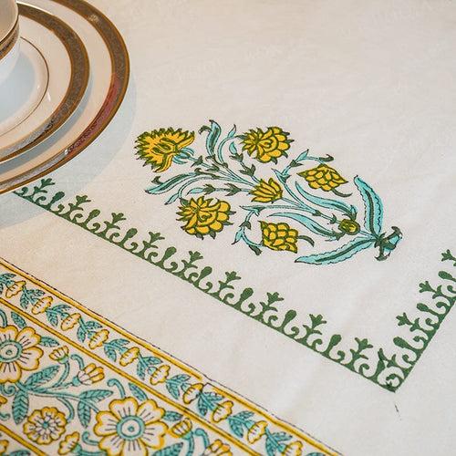 Floral Sanganeri Block Printed Table Cover