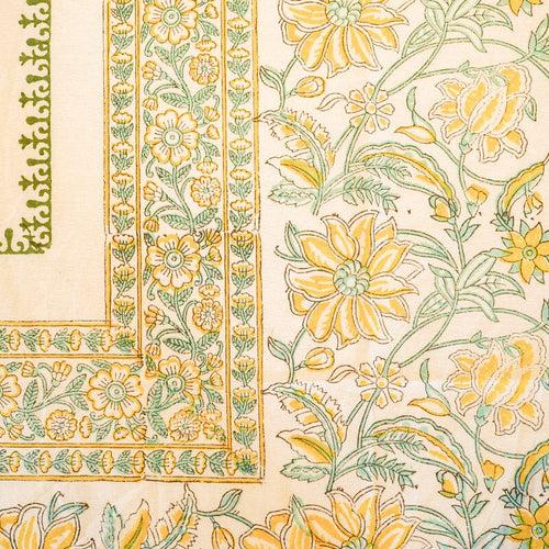 Floral Sanganeri Block Printed Table Cover