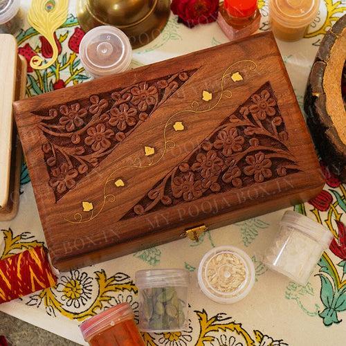 Naksheen Wooden Pooja Box