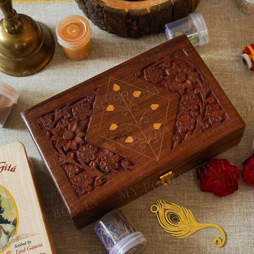 Naksheen Wooden Pooja Box