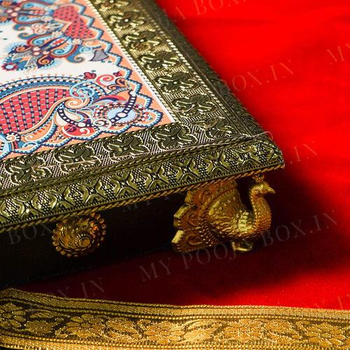 Royal Magnificent Wooden Chowki for Pooja 30cm